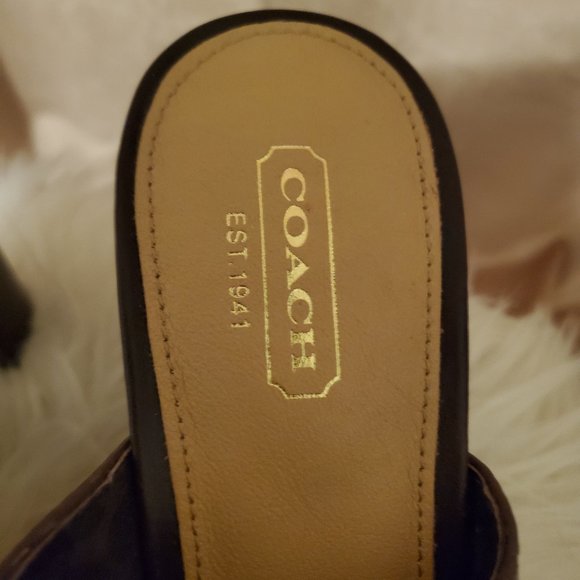 BRAND NEW COACH SHASHA VACHETTA CLOG MULE STUDDED CHOCOLATE - Picture 4 of 5